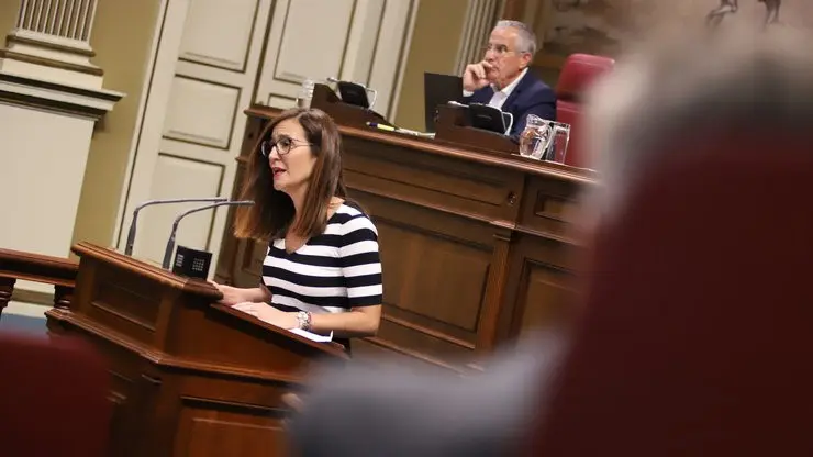 Natalia Santana y Mario Cabrera en el Parlamento (ARCHIVO).