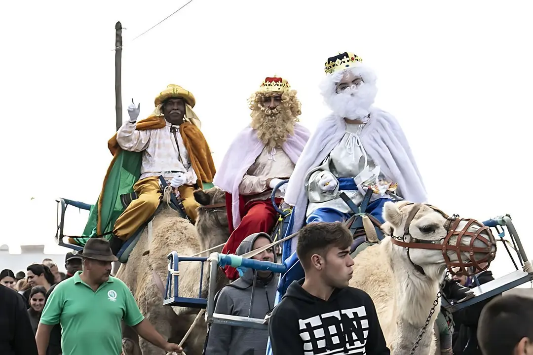 Reyes Magos en Tindaya (Imagen de Archivo de Cultura La Oliva).