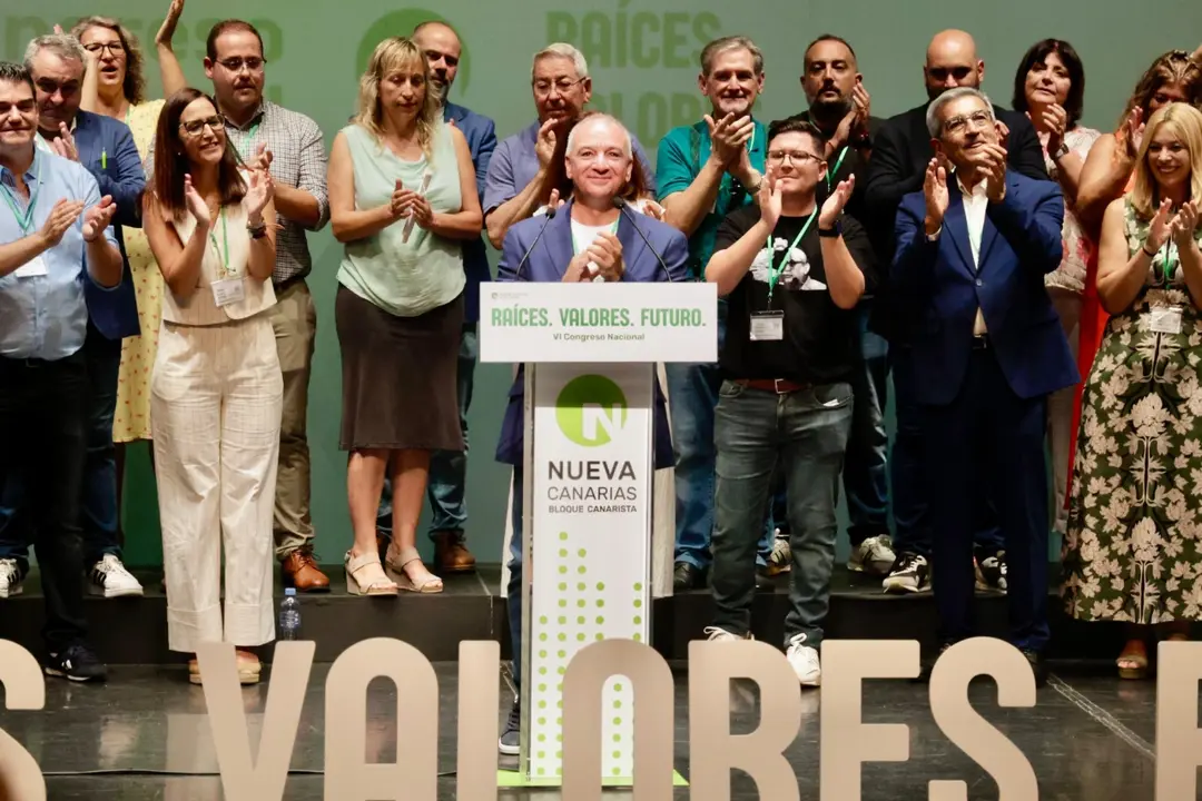 El primer discurso de Luis Campos como secretario general de Nueva Canarias.