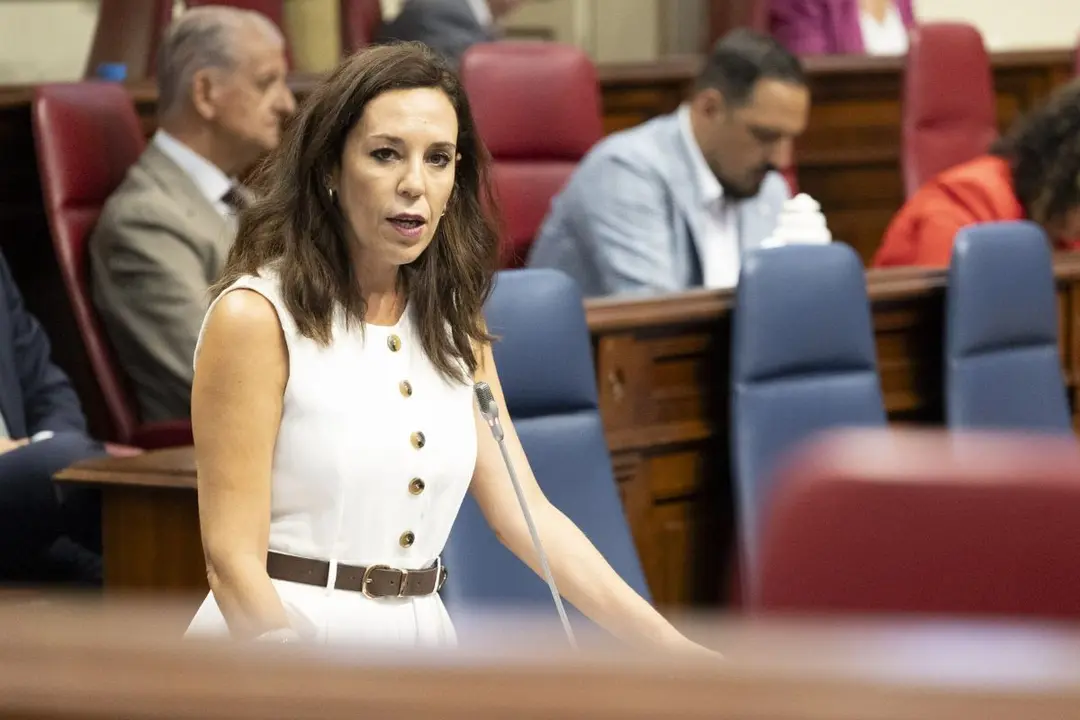 Jéssica de León, en la primera sesión del Parlamento en septiembre.