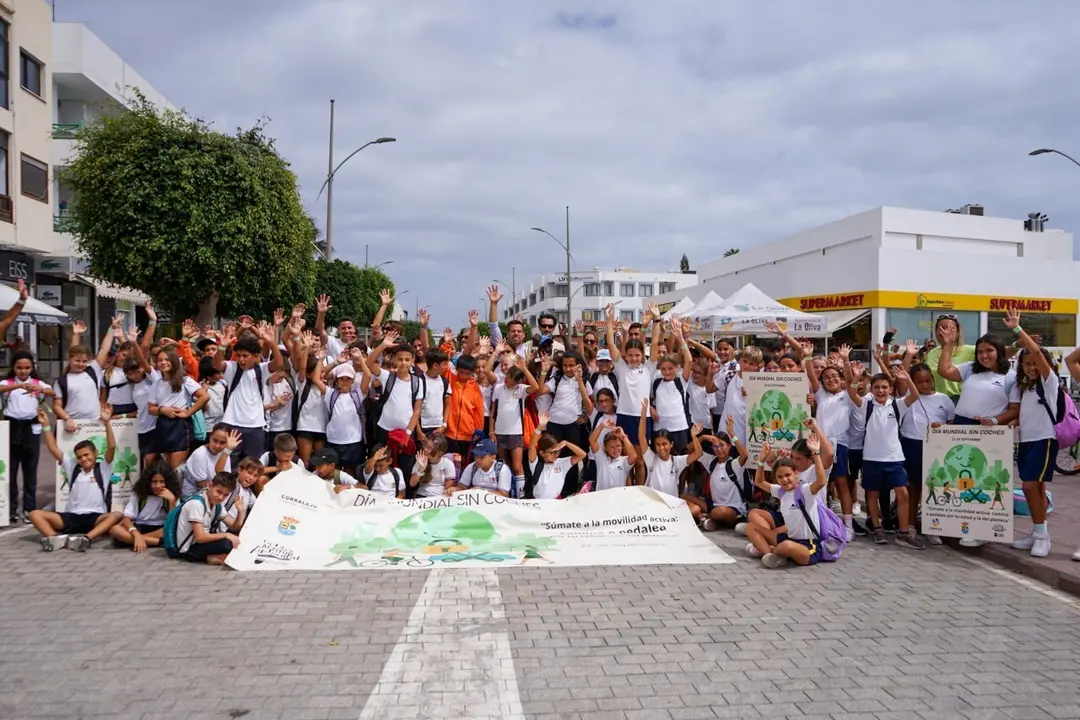 Día Mundial Sin Coche con escolares de Corralejo.