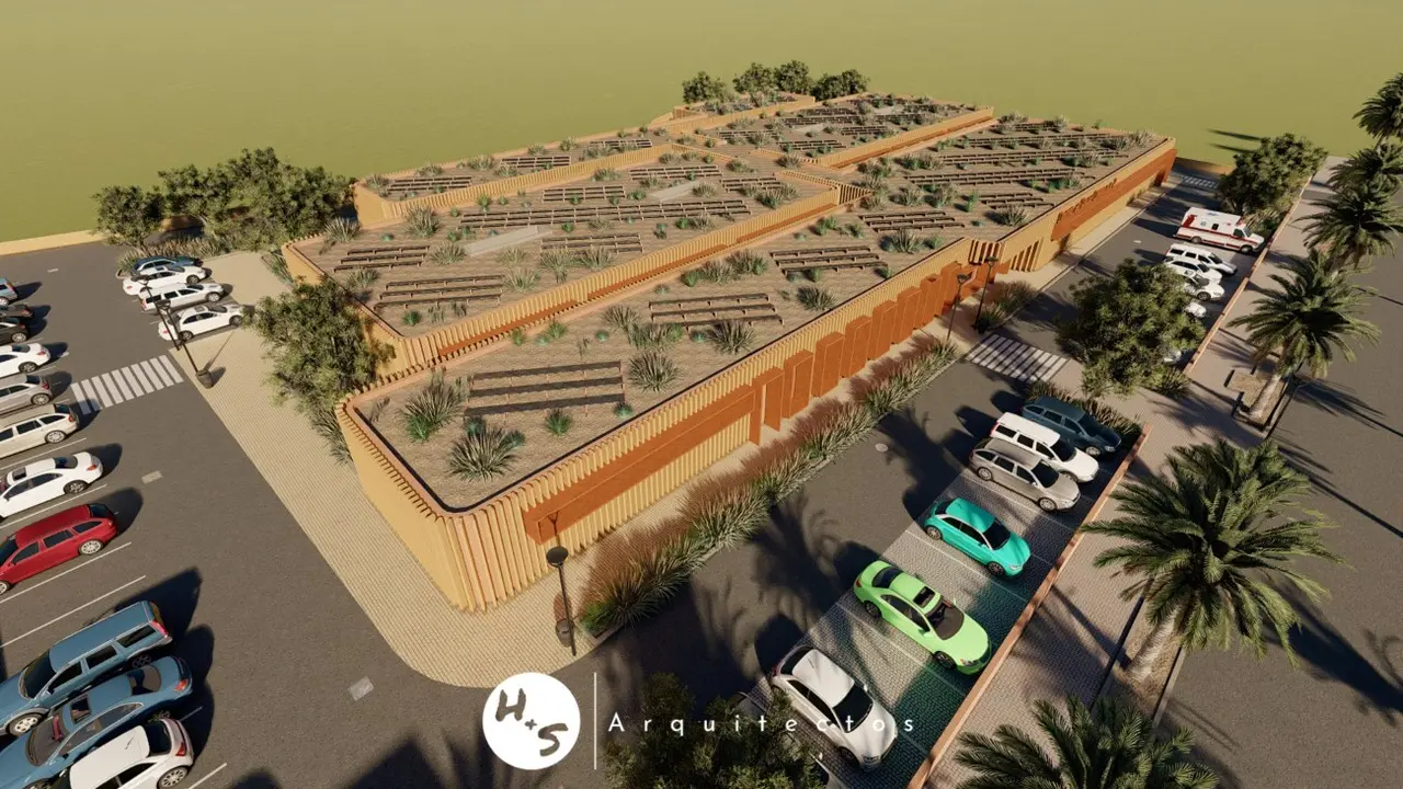 Infograf&iacute;a del Centro de Salud Corralejo II, en una imagen de H&S Arquitectos, equipo adjudicatario de la redacci&oacute;n del proyecto.