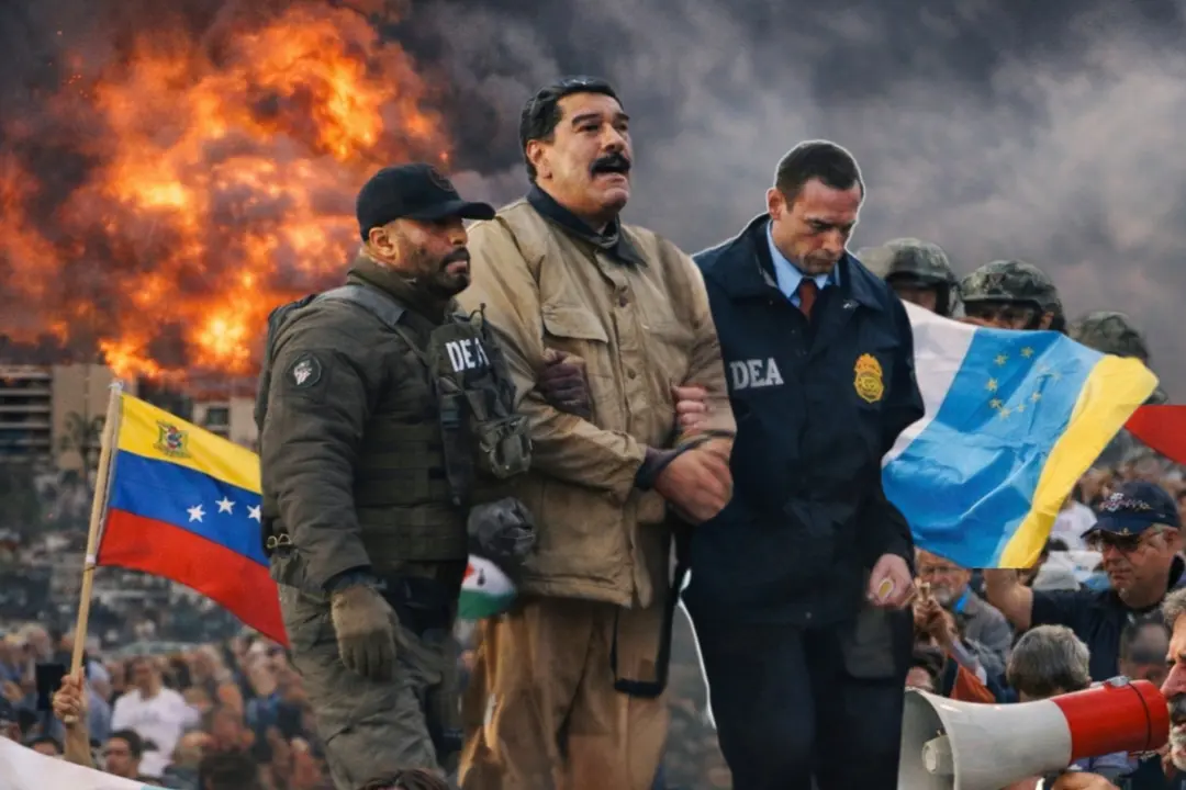 Momento de la llegada de Maduro a EEUU, en un fotomontaje de edici&oacute;n propia.