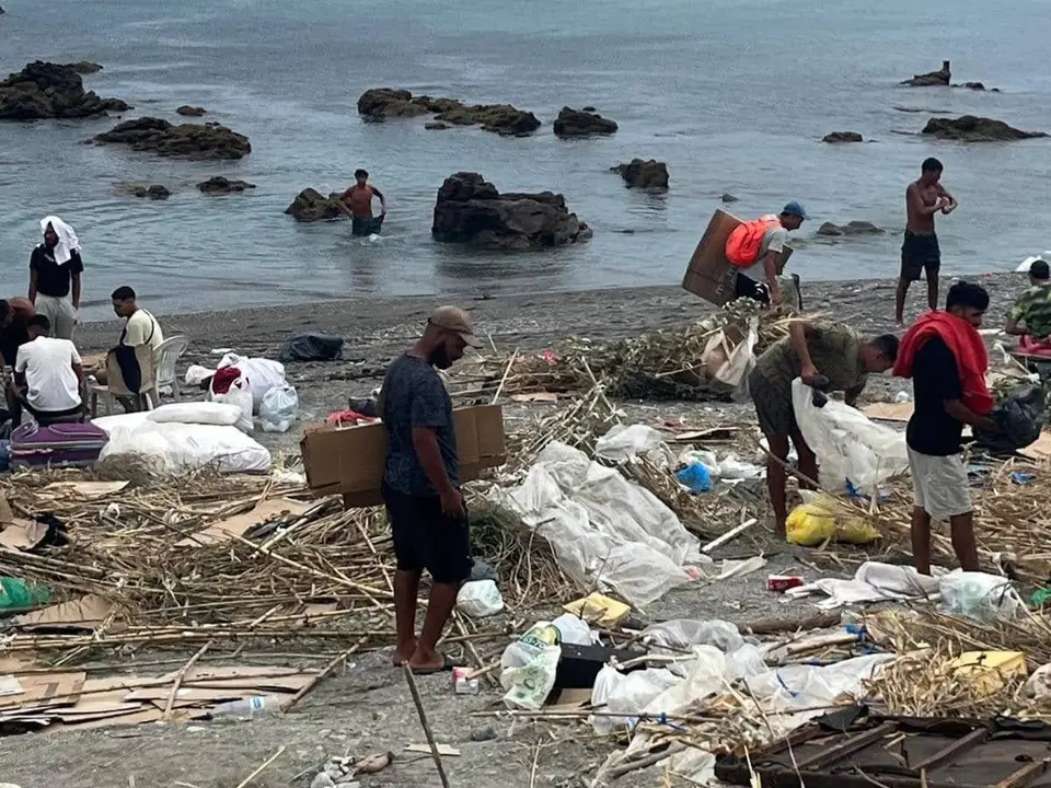 Imagen de la Playa del Trampol&iacute;n, difundida por el Gobierno de Ceuta.