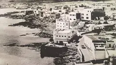 Litoral de Puerto Cabras, en una imagen histórica.