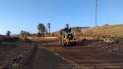 Arreglo del barranco en Agua de Bueyes tras la borrasca.