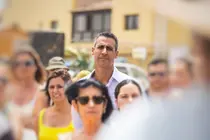 Isaí Blanco en la procesión de las Fiestas de El Cotillo.