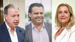 Antonio Ortega, Gustavo P&eacute;rez y Pino de Le&oacute;n, de izquierda a derecha.