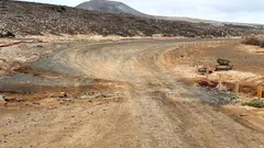 Estado de la pista de Majanicho tras las lluvias del invierno