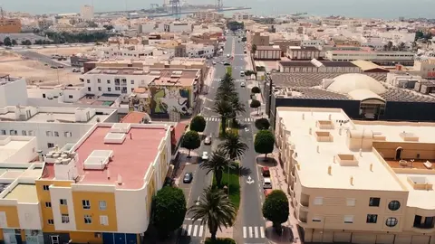Imagen aérea de Puerto del Rosario Rosario. 