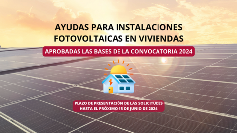 Cartel de ayudas para fotovoltaica en Puerto del Rosario.