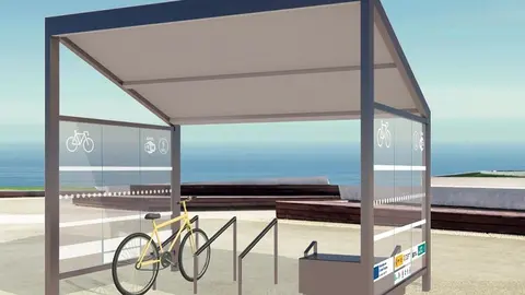 Infografía de las marrquesinas fotovoltaicas que adquiere el Cabildo.