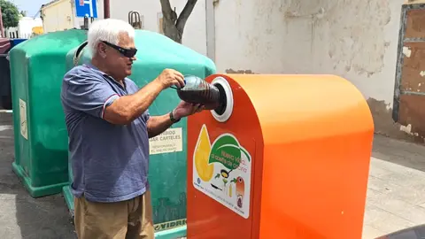 Contenedor de recogida de aceite en la capital majorera.