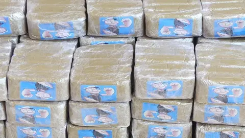 Hachís marca "Popeye" incautado en Puerto del Rosario.