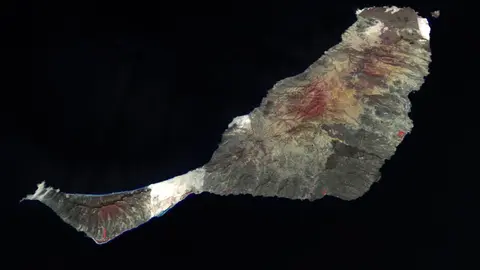 Fuerteventura, en una imagen de satélite (Sentinel).