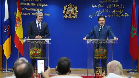 Fernando Clavijo y Nasser Bourita, ministro de Exteriores marroquí, en Rabat (1)