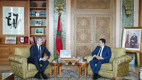 Fernando Clavijo y Nasser Bourita, ministro de Exteriores marroquí, en Rabat.