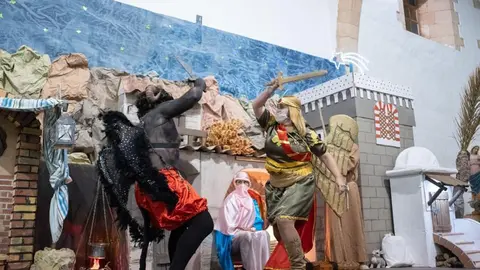 Imagen de la representación del "Bien y el Mal" difundida por el Ayuntamiento de Tuineje (Autor Carlos de Saá).