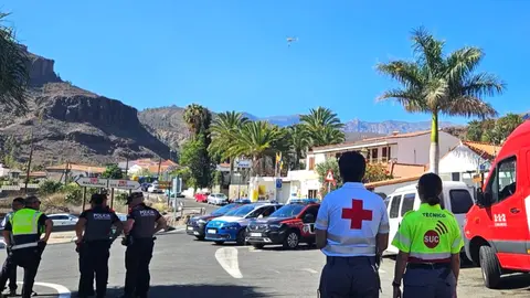 Imagen del incendio en el Barranco de Fataga, en agosto de 2024.