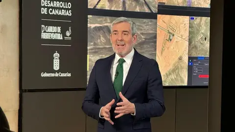 Fernando Clavijo, en su discrurso desde el Parque Tecnológico de Fuerteventura.