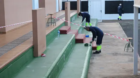 Trabajos del Plan de empleo ‘El Cabildo, Actúa’, en La Oliva.