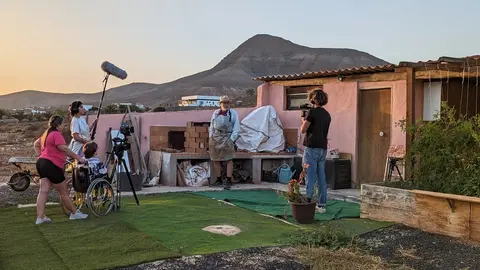 El alumnado de la EAF, durante una producción de Intrahistorias.