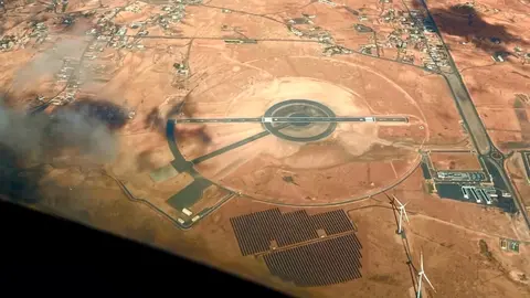 El estratopuerto del Parque Tecnológico, visto desde el aire.