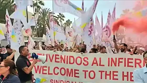 Movilizaciones de Sindicalistas de Base en el sur de Tenerife, celebrada en diciembre de 2024.