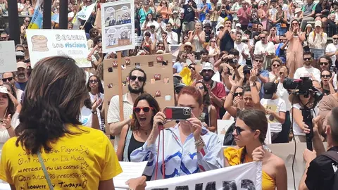 Primera manifestación del 20A en Puerto del Rosario, en abril de 2024.
