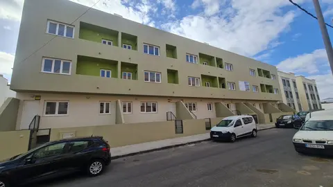 Imágenes de las viviendas protegidas del Gobierno de Canarias en Puerto del Rosario, en 2023.