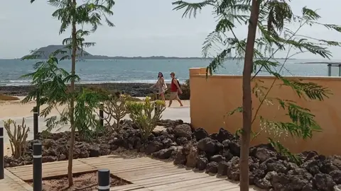 Zona verde en Corralejo, en una imagen del Ayuntamiento de La OIiva.