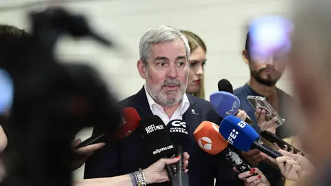 Fernando Clavijo hace declaraciones sobre menores migrantes en Madrid.