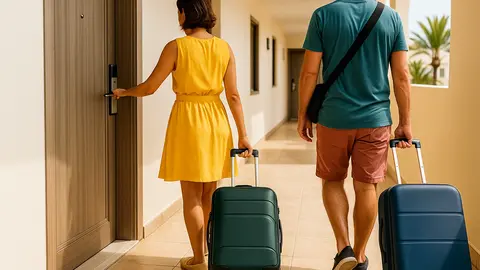 Imagen de turistas en vivienda vacacional, una recreación sin relación con la noticia.