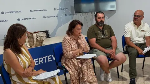 Concejales del PP de Puerto del Rosario, en la sede de los populares.