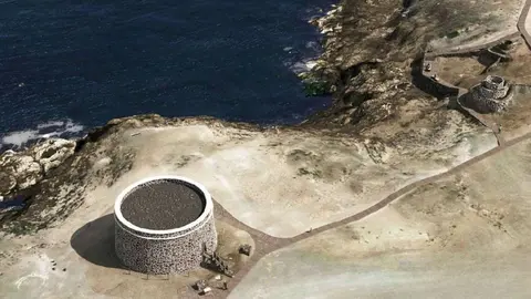 Infografía del paseo marítimo de El Cotillo, desde el Castillo de El Tostón.