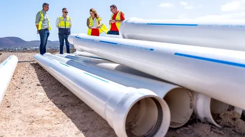 Obras hidráulicas del Caaf en el municipio de La Oliva.