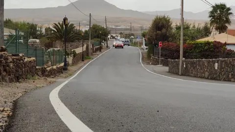 Calles de la localidad de Lajares, tras su asfaltado en 2020.