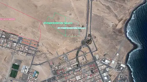 Parcelas de los parques solares Fuerteventura Solar I y II, de 2,4 y 2,5 MW de potencia.