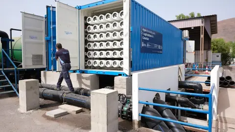 Desaladora para agua agr&iacute;cola instalada en Gran Tarajal.