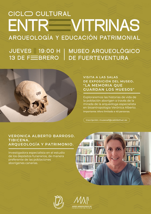 Cartel del ciclo cultural Entre Vitrinas.