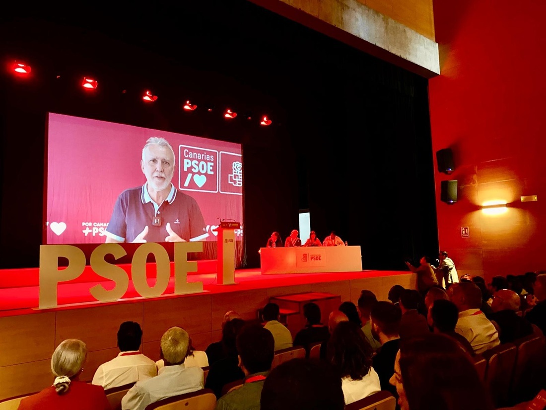 Torres, por videoconferencia en este XI Congreso del PSOE.
