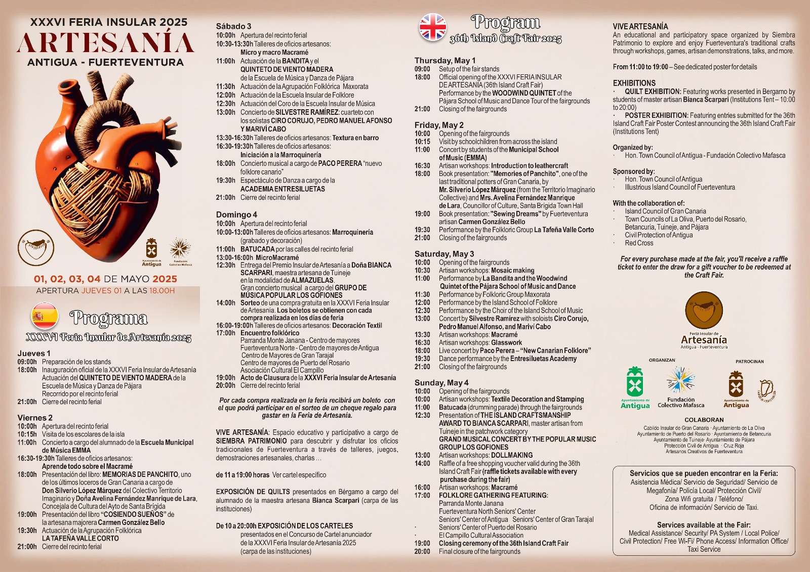 Programa de la 36ª Feria Insular de Artesanía, Fia 2025.