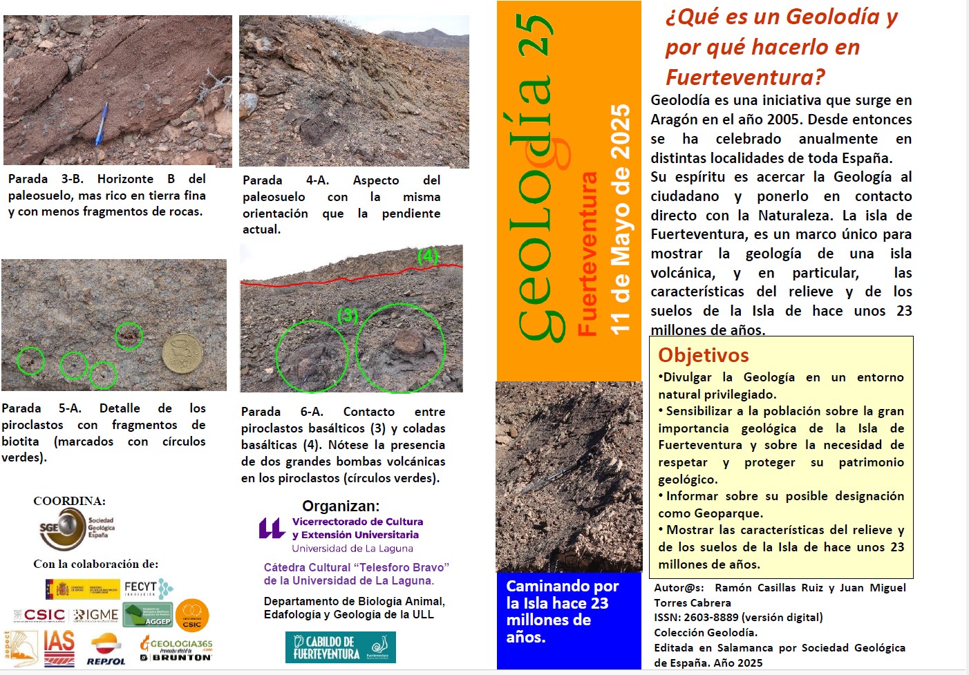 Díptico del Geolodía Fuerteventura 2025.