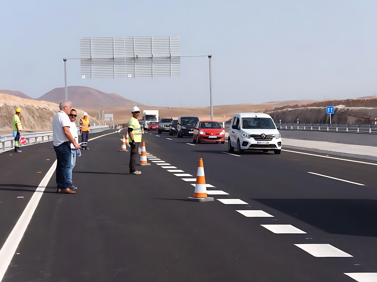 Autovía en el tramo Caldereta - Corralejo, en una imagen del Cabildo de Fuerteventura de marzo de 2023.