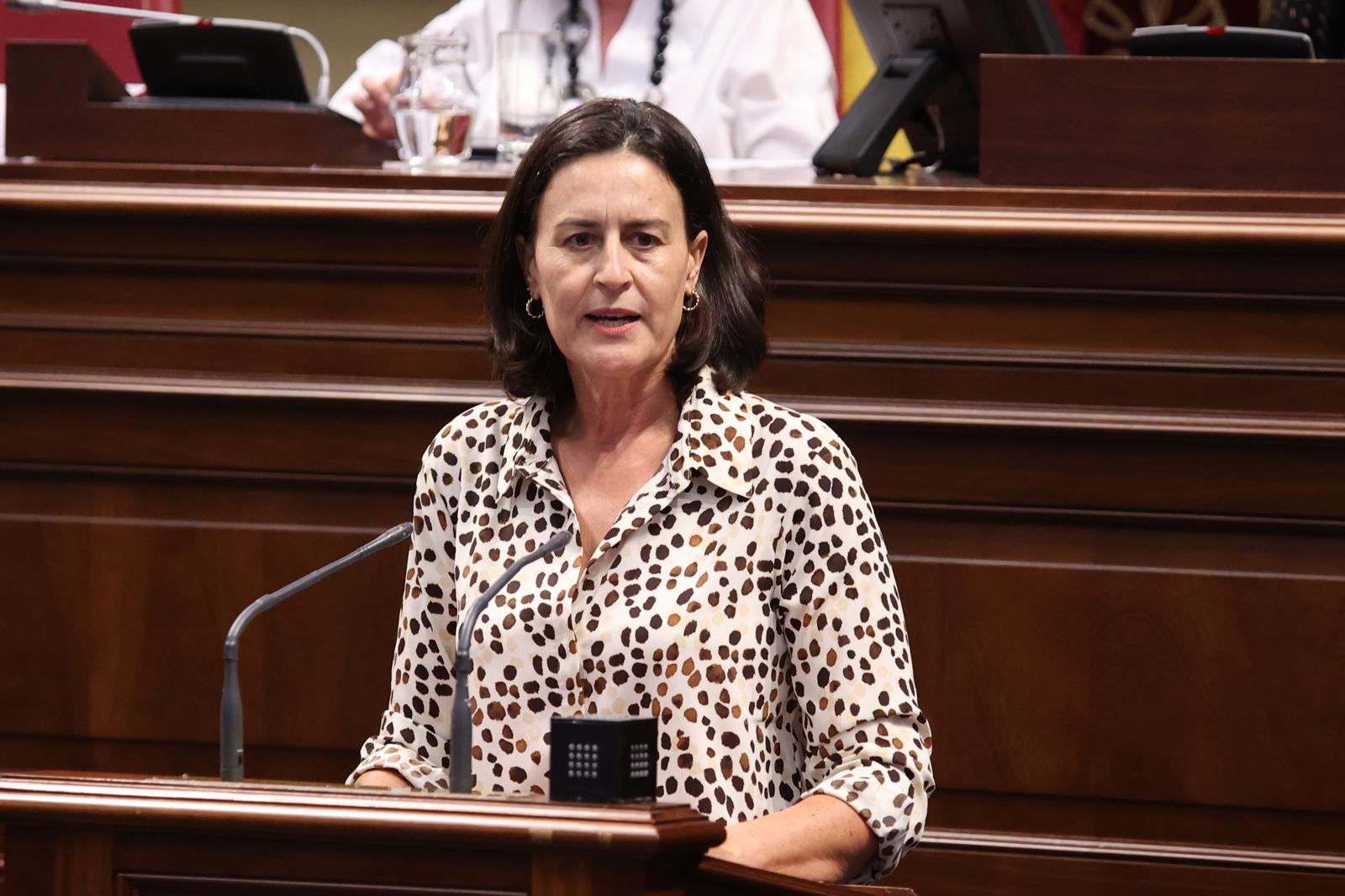 Natalia Évora, en el Parlamento de Canarias.