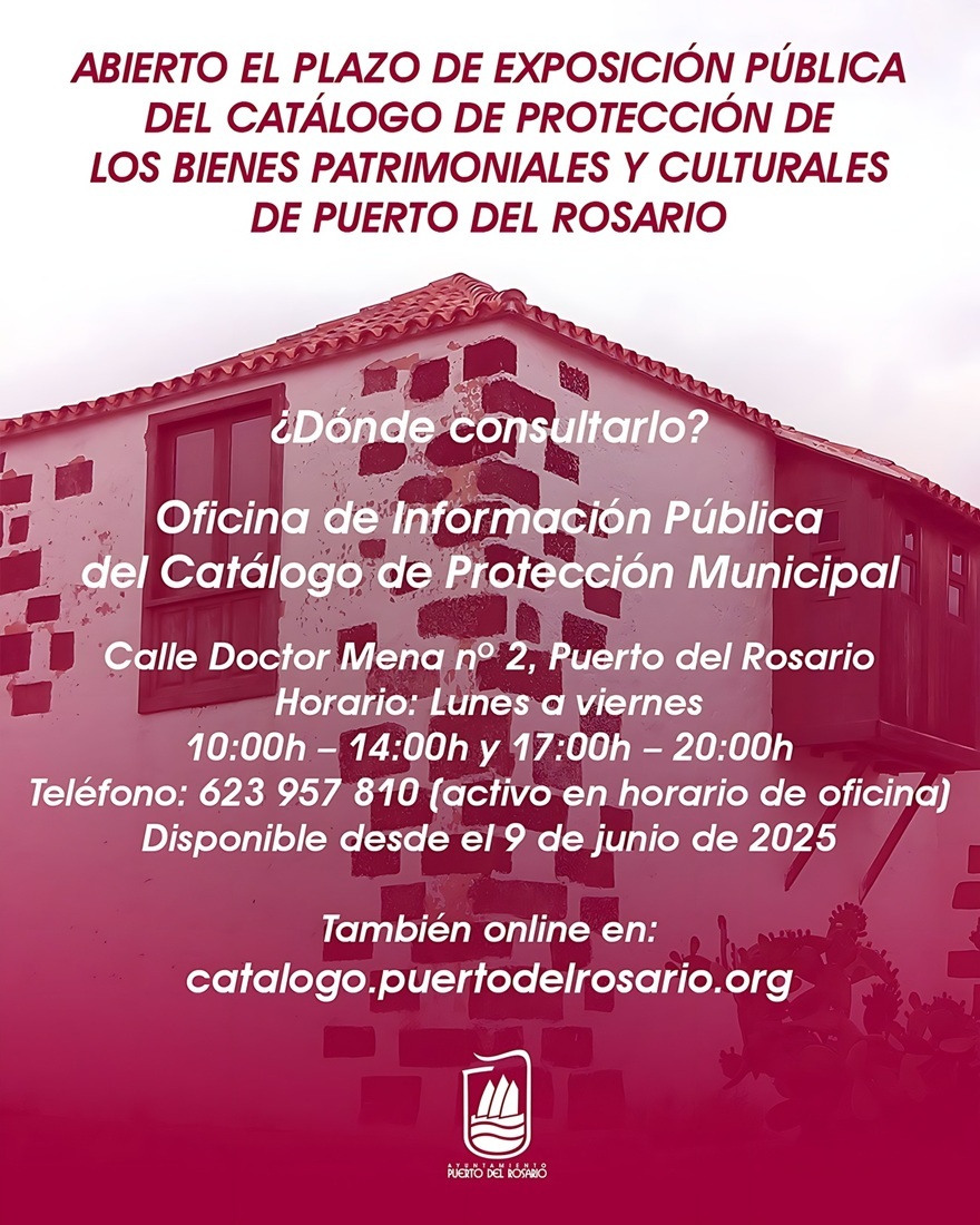 Cartel del Catálogo de Patrimonio de Puerto del Rosario.
