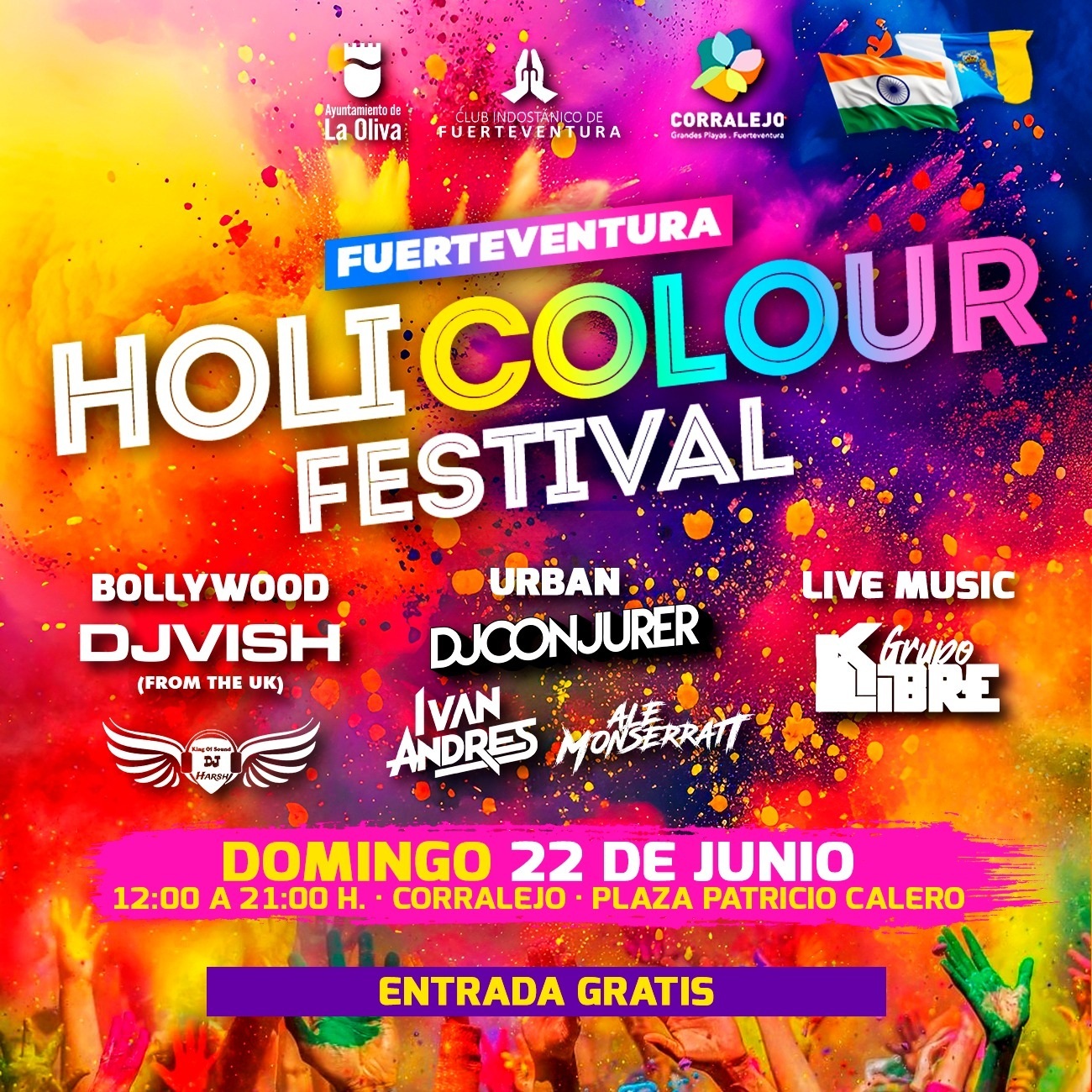 Cartel del Holi Colour Festival .