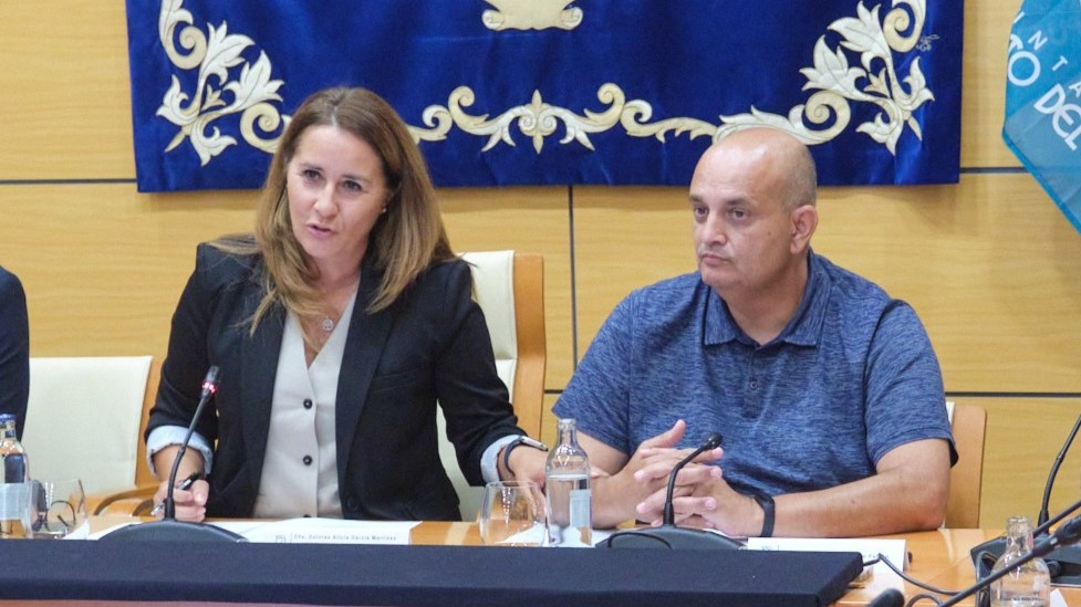 García y Alonso en el pleno del Cabildo.