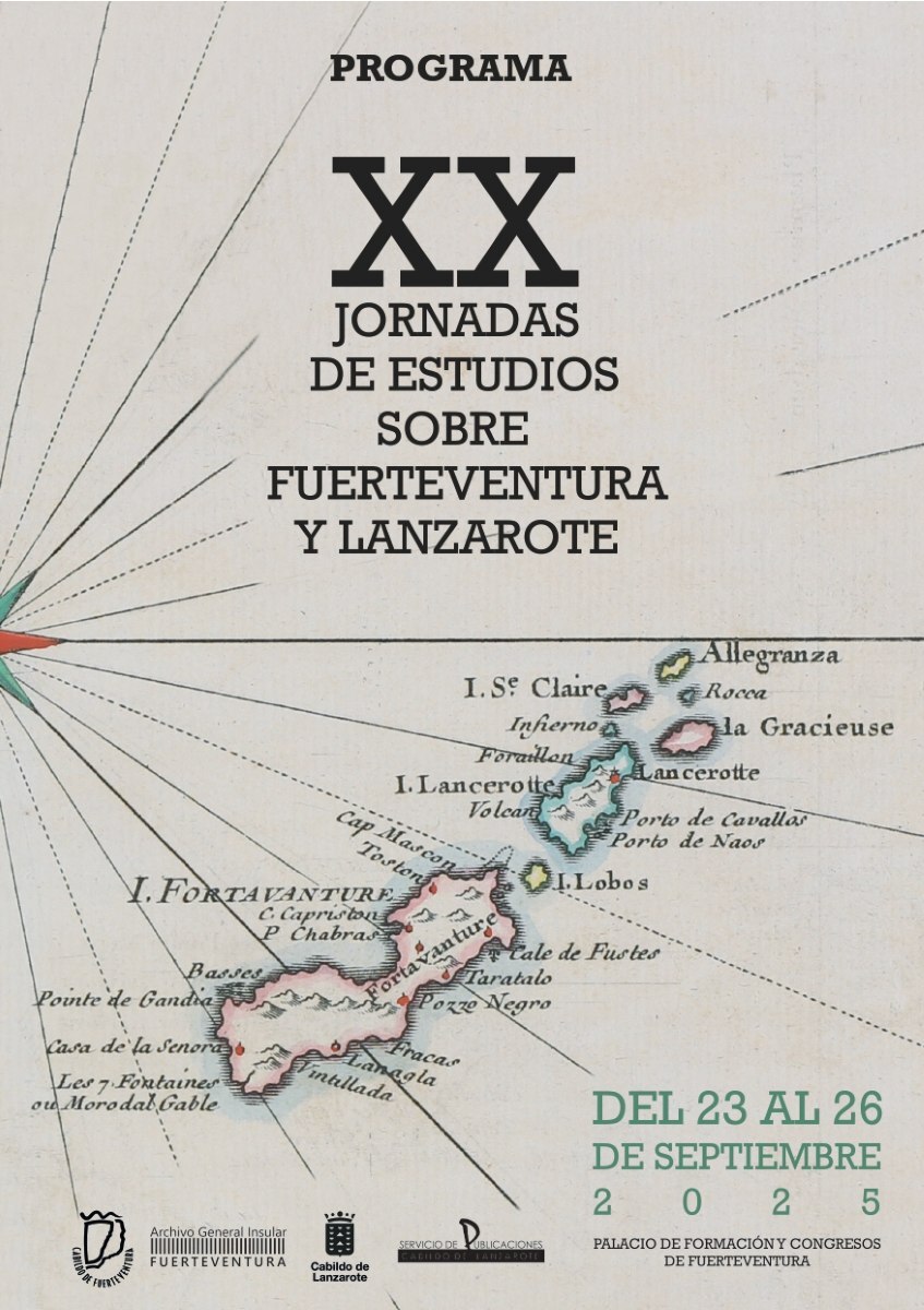 Cartel de las XX Jornadas de Estudios sobre Fuerteventura y Lanzarote.