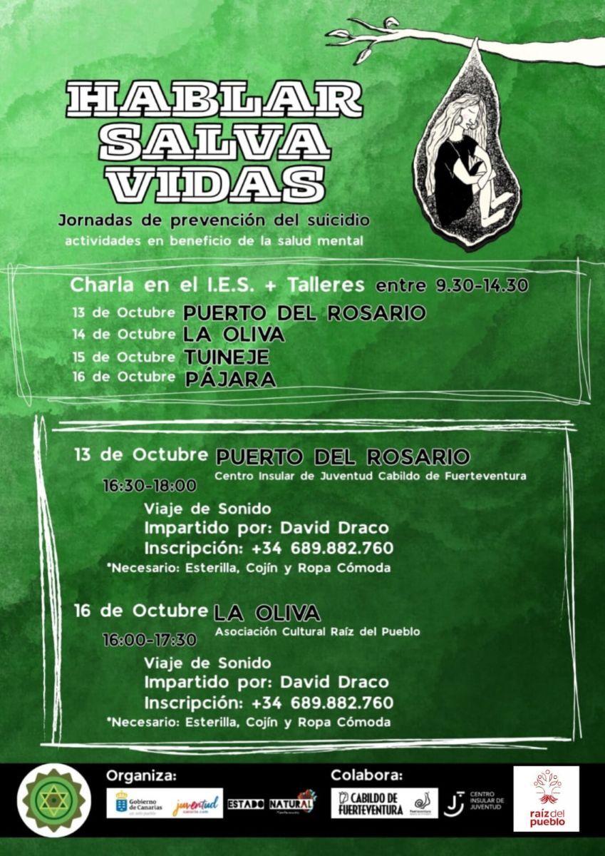 Programa de las Jornadas Hablar Salva Vidas.